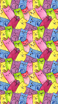 Rolgordijn voor het raam Kleurrijke katten