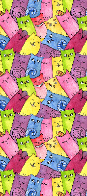 Rolgordijn voor het raam Kleurrijke katten