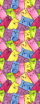 Rolgordijn voor het raam Kleurrijke katten