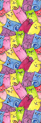 Rolgordijn voor het raam Kleurrijke katten