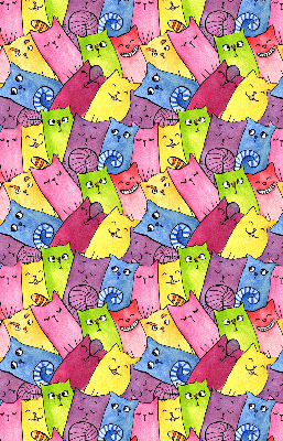 Rolgordijn voor het raam Kleurrijke katten