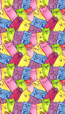 Rolgordijn voor het raam Kleurrijke katten