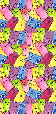 Rolgordijn voor het raam Kleurrijke katten