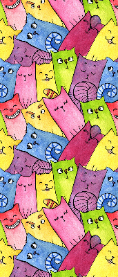 Rolgordijn voor het raam Kleurrijke katten