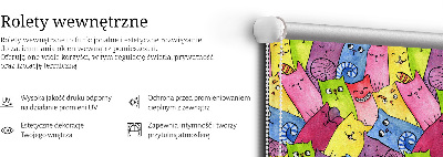 Rolgordijn voor het raam Kleurrijke katten