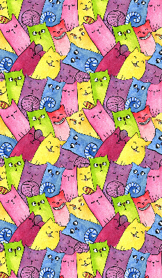 Rolgordijn voor het raam Kleurrijke katten