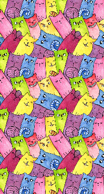 Rolgordijn voor het raam Kleurrijke katten