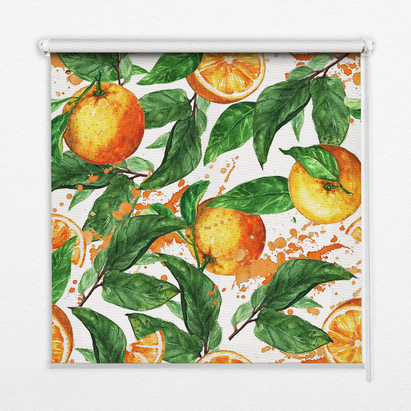 Rolgordijn verduisterend Sinaasappels en bladeren