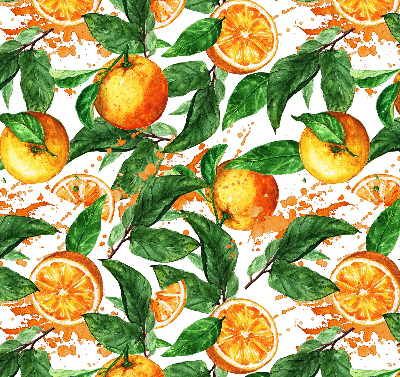 Rolgordijn verduisterend Sinaasappels en bladeren