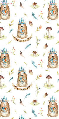 Rolgordijn verduisterend Teddyberen en planten