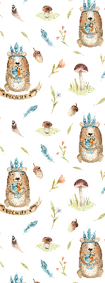 Rolgordijn verduisterend Teddyberen en planten