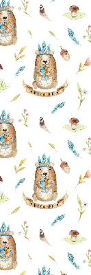 Rolgordijn verduisterend Teddyberen en planten