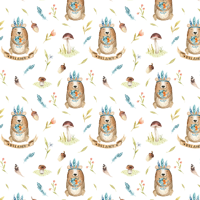 Rolgordijn verduisterend Teddyberen en planten