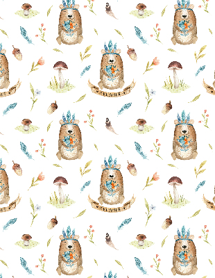 Rolgordijn verduisterend Teddyberen en planten