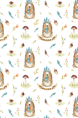 Rolgordijn verduisterend Teddyberen en planten