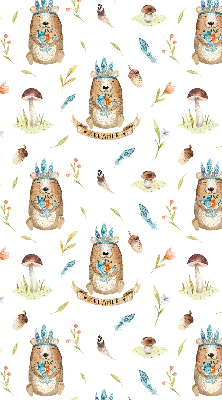 Rolgordijn verduisterend Teddyberen en planten