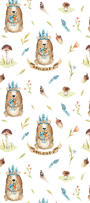 Rolgordijn verduisterend Teddyberen en planten