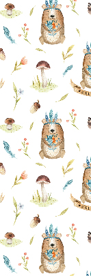 Rolgordijn verduisterend Teddyberen en planten