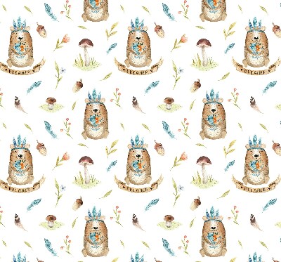 Rolgordijn verduisterend Teddyberen en planten