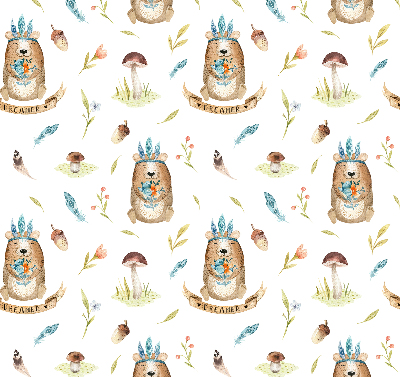 Rolgordijn verduisterend Teddyberen en planten