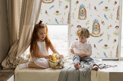 Rolgordijn verduisterend Teddyberen en planten