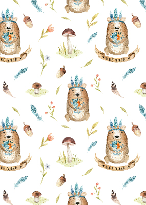 Rolgordijn verduisterend Teddyberen en planten