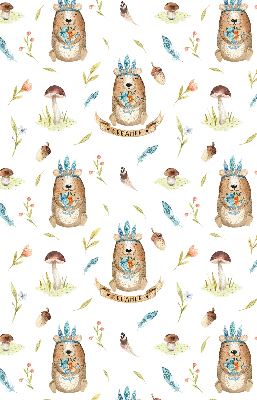 Rolgordijn verduisterend Teddyberen en planten