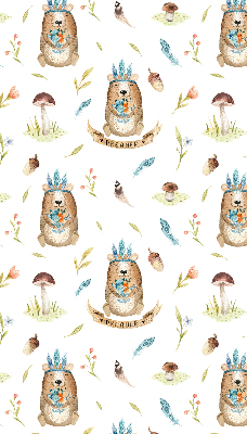 Rolgordijn verduisterend Teddyberen en planten