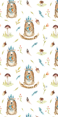 Rolgordijn verduisterend Teddyberen en planten