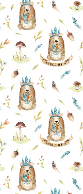 Rolgordijn verduisterend Teddyberen en planten