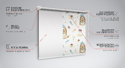 Rolgordijn verduisterend Teddyberen en planten