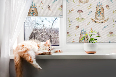 Rolgordijn verduisterend Teddyberen en planten