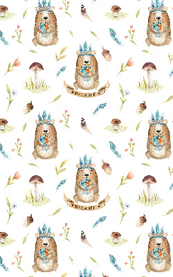 Rolgordijn verduisterend Teddyberen en planten