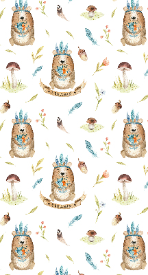 Rolgordijn verduisterend Teddyberen en planten