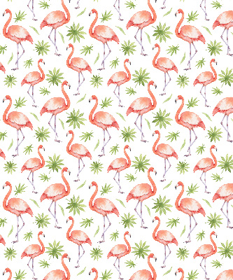 Rolgordijn voor het raam Flamingo en bladeren