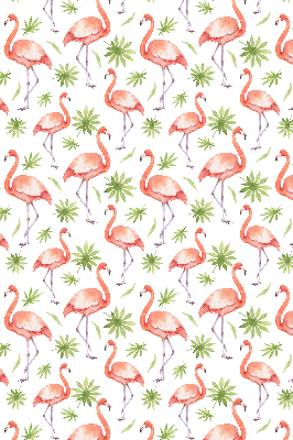 Rolgordijn voor het raam Flamingo en bladeren