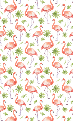 Rolgordijn voor het raam Flamingo en bladeren