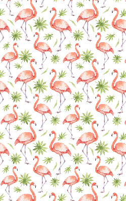 Rolgordijn voor het raam Flamingo en bladeren