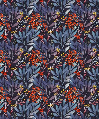 Rolgordijn verduisterend Donkere bladeren en lijsterbes