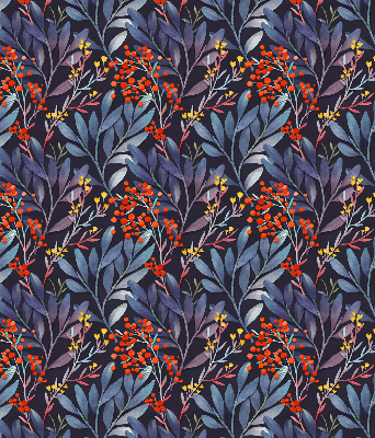 Rolgordijn verduisterend Donkere bladeren en lijsterbes