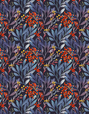 Rolgordijn verduisterend Donkere bladeren en lijsterbes