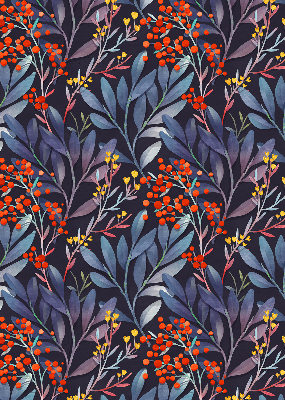 Rolgordijn verduisterend Donkere bladeren en lijsterbes