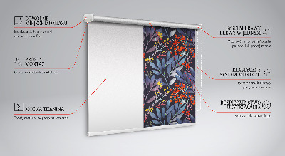 Rolgordijn verduisterend Donkere bladeren en lijsterbes