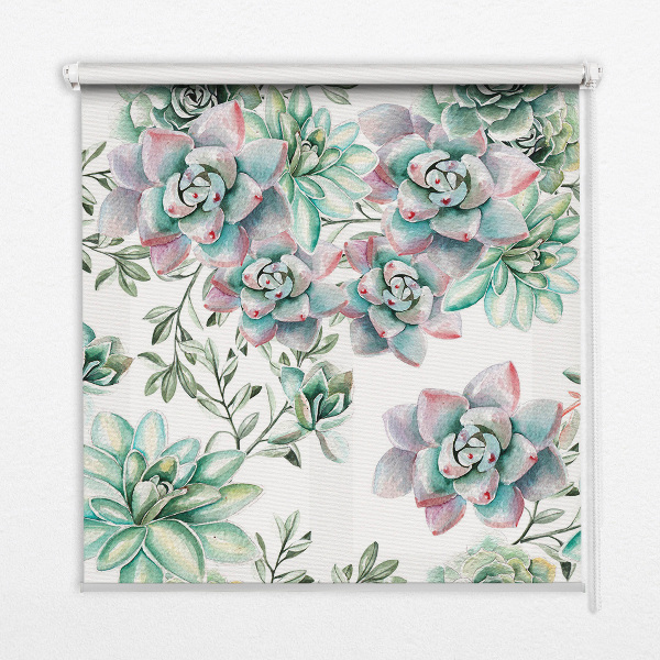 Rolgordijn voor het raam Groene planten