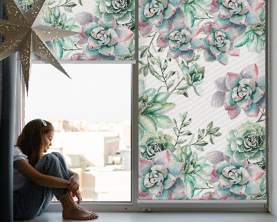 Rolgordijn voor het raam Groene planten