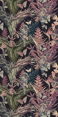 Rolgordijn voor het raam Exotische planten en vogels