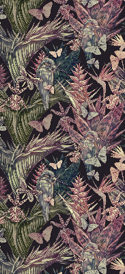 Rolgordijn voor het raam Exotische planten en vogels