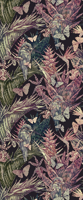 Rolgordijn voor het raam Exotische planten en vogels