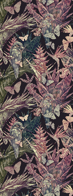 Rolgordijn voor het raam Exotische planten en vogels