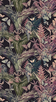 Rolgordijn voor het raam Exotische planten en vogels